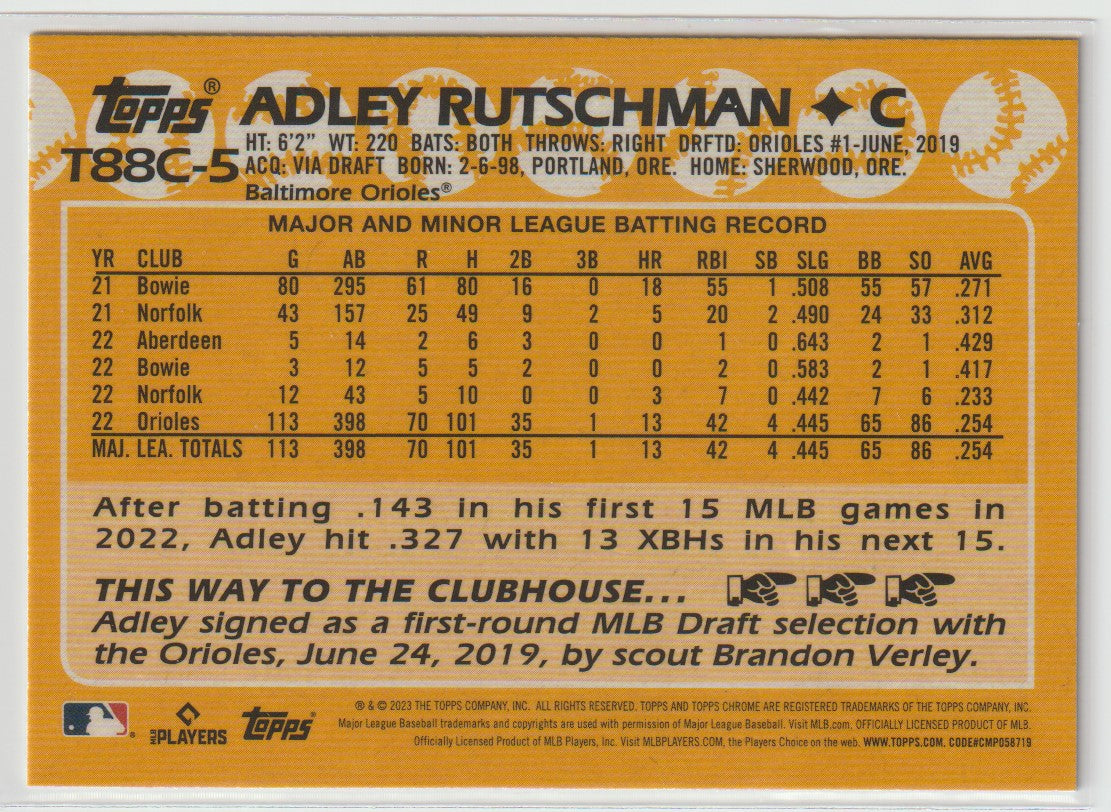 2023 Topps Series 1 ADLEY RUTSCHMAN RC Silver Pack Mojo SP
